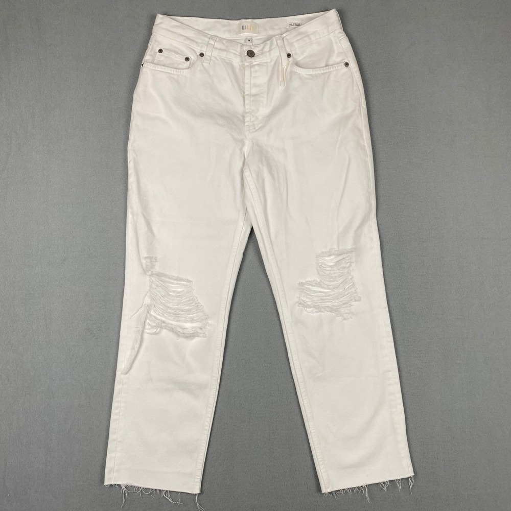 Rails The Atwater Slouchy Straight Distressed High Rise Jeans Women 28 White NWT